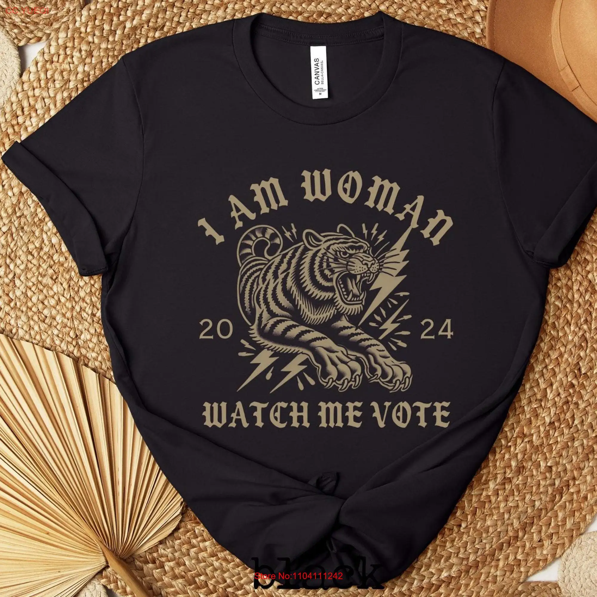 I am Woman Watch Me Vote T Shirt Feminist Women's Rights Presidential Election Madam President Political Harris Support