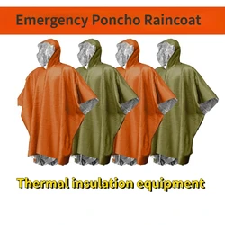 Aluminum Film Disposable Poncho Emergency Waterproof RaincoatWarm Thermal Rainwear Blankets Survival Tools Camping Equipment