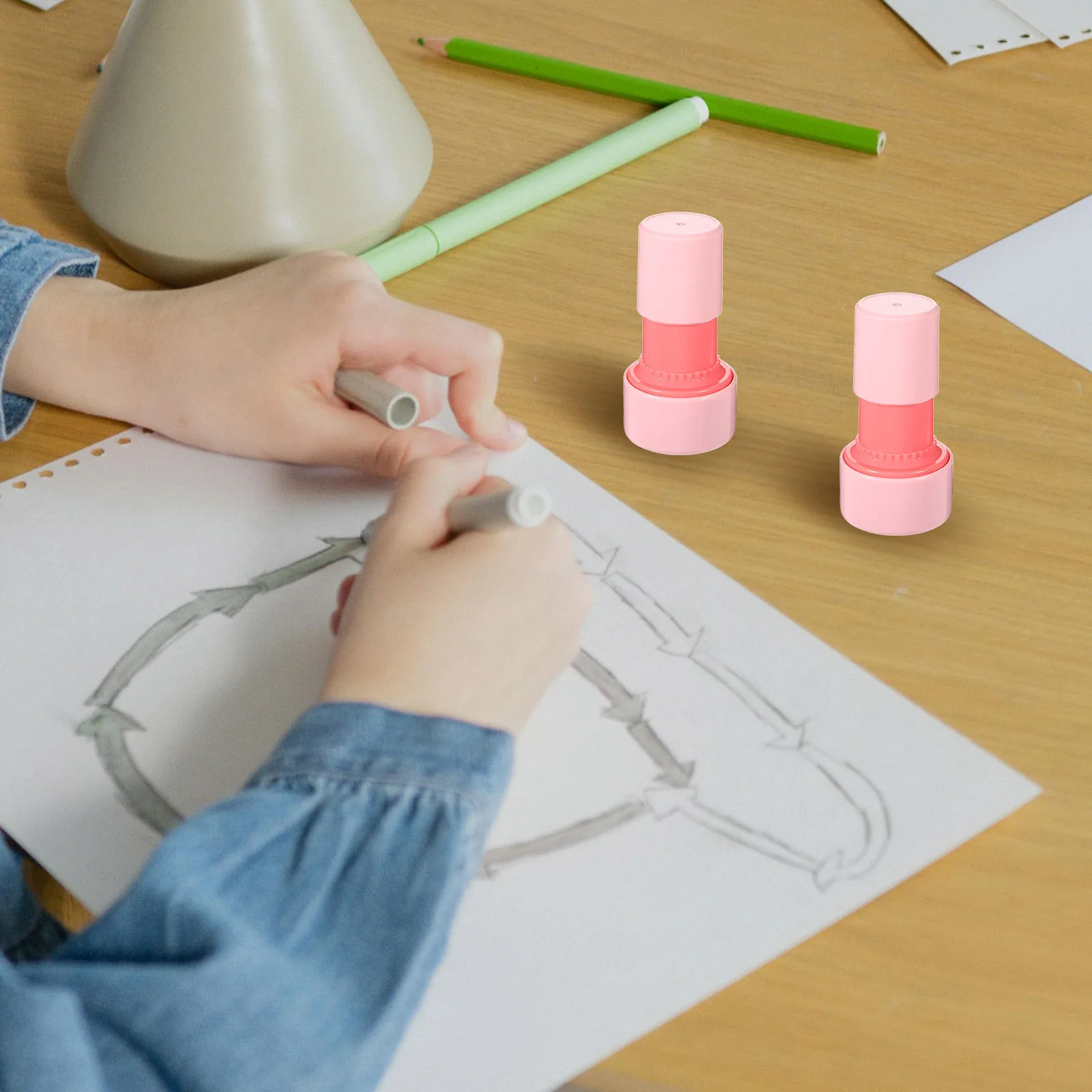 4 قطع من طوابع الساعة للأطفال أداة تعليمية للتعلم التفاعلي ونشاط ختم ممتع لطلاب المرحلة الابتدائية في مرحلة ما قبل المدرسة