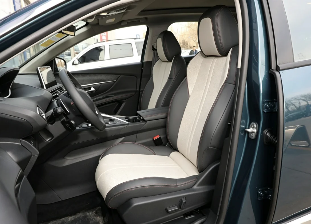 Für Peugeot 5008 2017~2023 Maßgefertigte Autositzbezüge Luxuriöses Nappaleder 100% Passgenau Innenausstattung 360 ° Vollständige Abdeckung – Detail 9