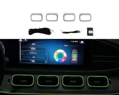 L2025 Colors LED Turbine Air Vent Nozzle Lamp Car Outlet Ambient Light Applicable to  GLE GLS450 48064