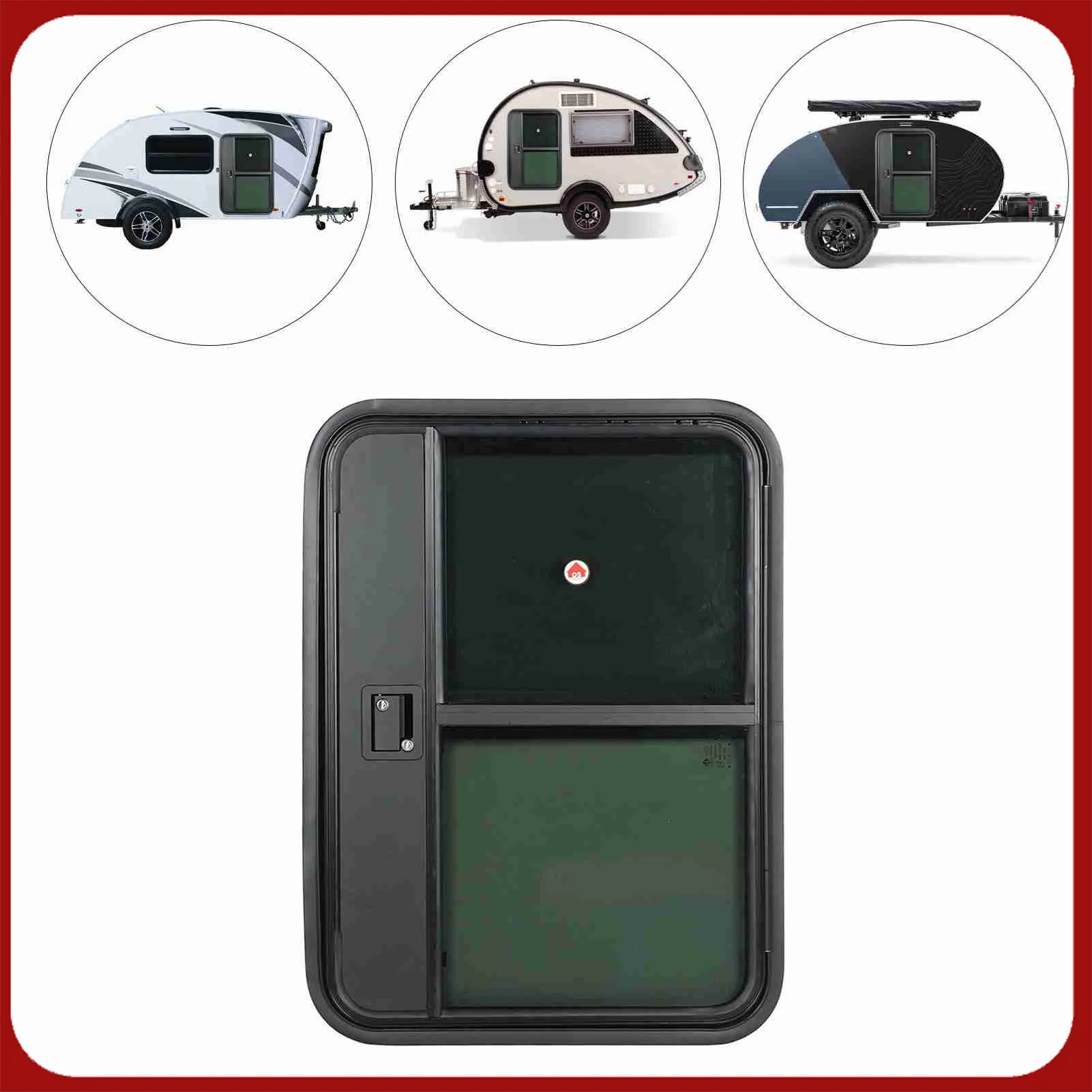 

Дверь кемпера для автофургона, отрывное стекло, тонированное раздвижное окно, полная герметизация, дверь прицепа с сеткой для насекомых, безопасный замок, оконная дверь для автофургона