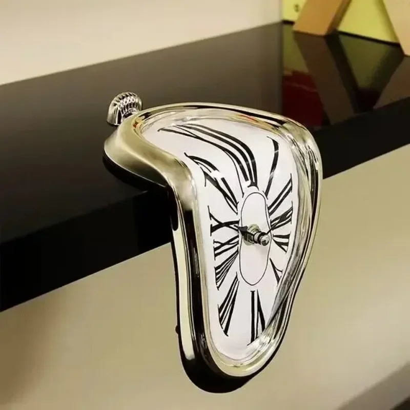 Popular Rome Gold Melting Clock Salvador Dali Watch Melted Clock for Decorative Home Office Shelf Desk Table Funny Creative Gift