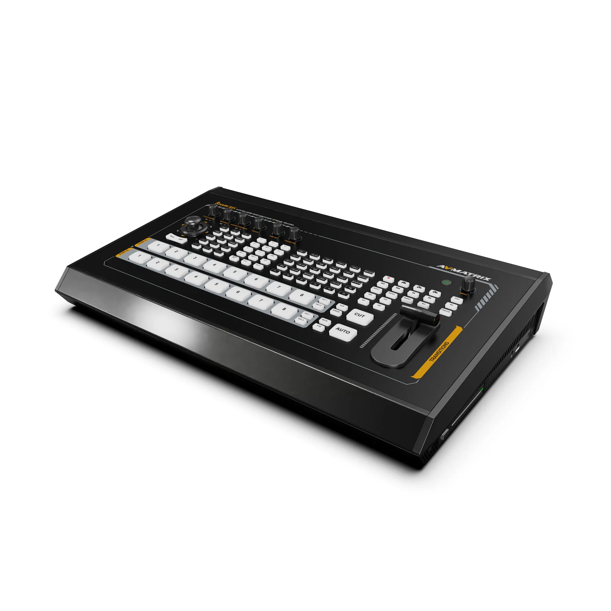 AVMATRIX SHARK S8X Professional 8-Channel SDI 4K HDMI Video Switcher with Multi-View, Live Streaming, Recording & PTZ Control