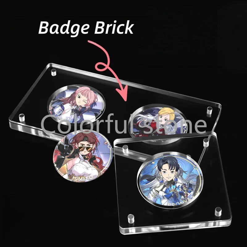 

Круглый прямоугольный значок в стиле аниме, сильный магнит, акриловая коробка для дисплея, рамка для хранения, подставка для бейджа, сделай сам, одиночные ячейки, двойные ячейки, утолщенные