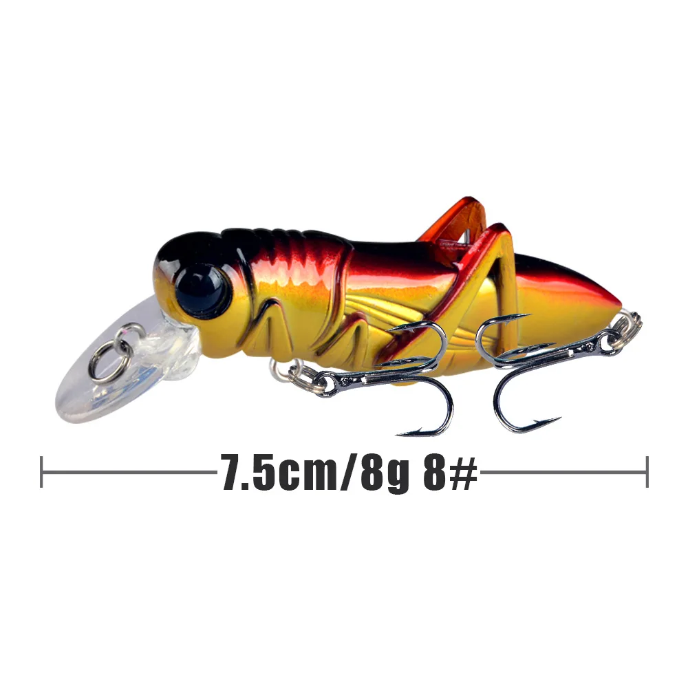 1Pcs Floating Grasshopper Fishing Lure 7.5cm 8g Plastic Insect Wobbler Artificial Hard Bait Crankbait Bass Pike Fishing Tackle image 5