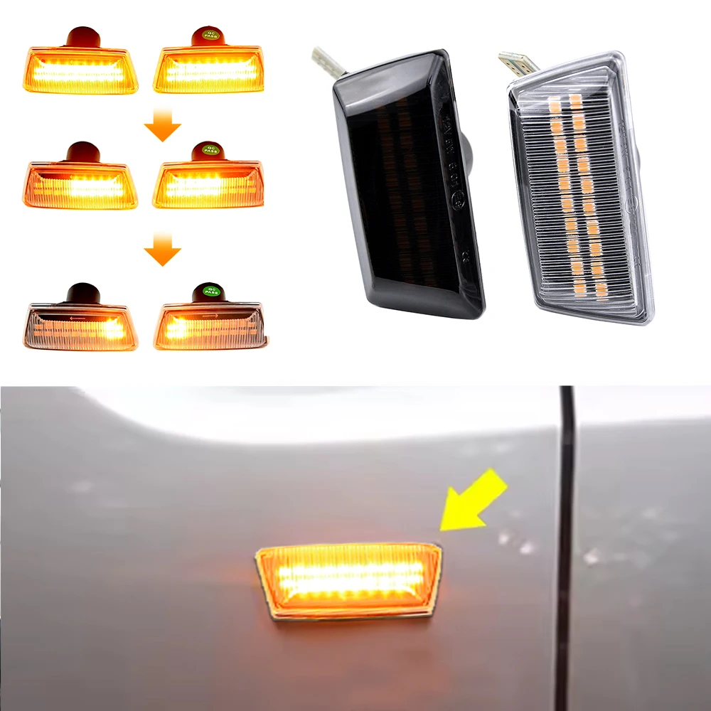 2 قطعة LED ديناميكية بدوره مصباح إشارة الجانب ماركر الوامض المتسلسل لأوبل أسترا H MK5 إنسيجنيا زافيرا كورسا D MK4 ميريفا آدم