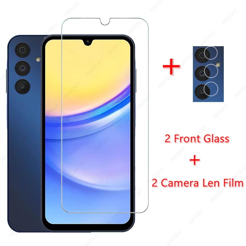 Tempered Glass for Samsung Galaxy A15 Glass for Samsung Galaxy A15 Flim Camera Len Screen Protector for Galaxy A15 A25 A05 A05s