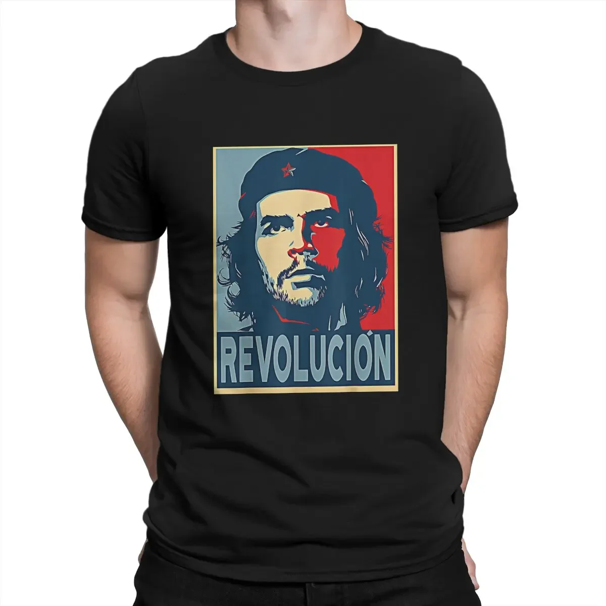 heavyweight streetwear anime clothes Hot Sale  Che Guevara Revolucion Hope Style Grunge Men Tees Summer Clothing Polyester Neck