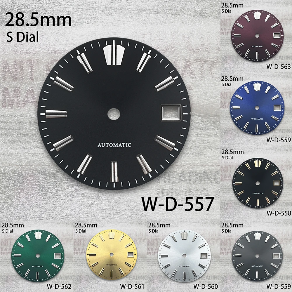 28.5mm Sunray S Dial Suitable For NH35/NH36/4R/7S Movement Applied Index Riveted Dial Watch Modification Accessories
