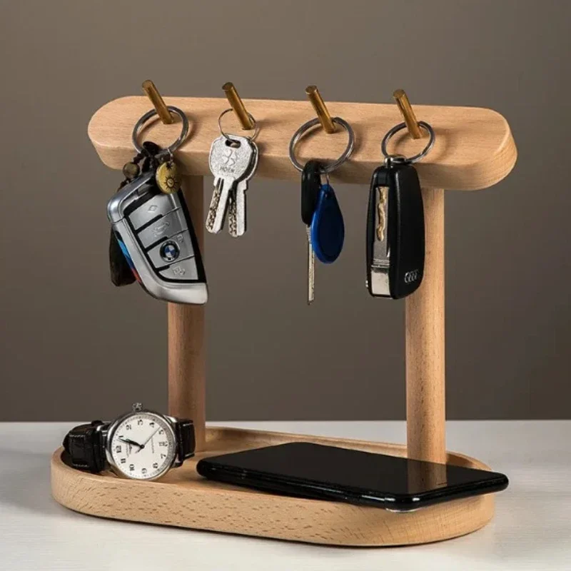 Foyer Key Storage Box, Creative Wooden Ornament, Jewelry, Necklace Hanger, Home Organization Shelf, European Style Decor