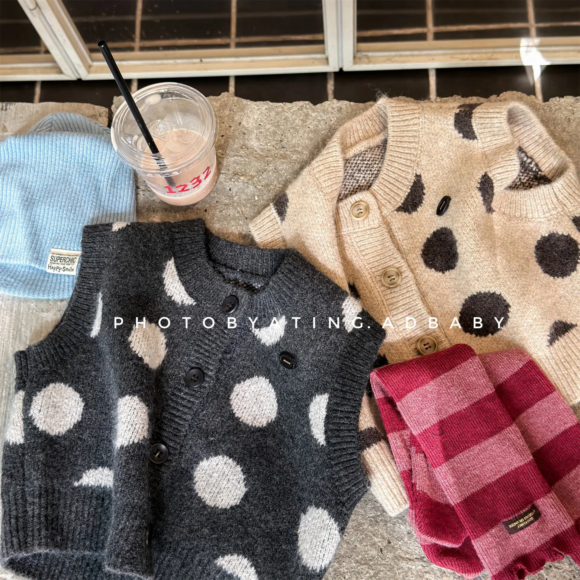 2026 New Girls Knit Vest Sweater, Korean Style Fall Winter Sleeveless Cardigan, Warm Cotton Pullover for Toddlers 1-6T