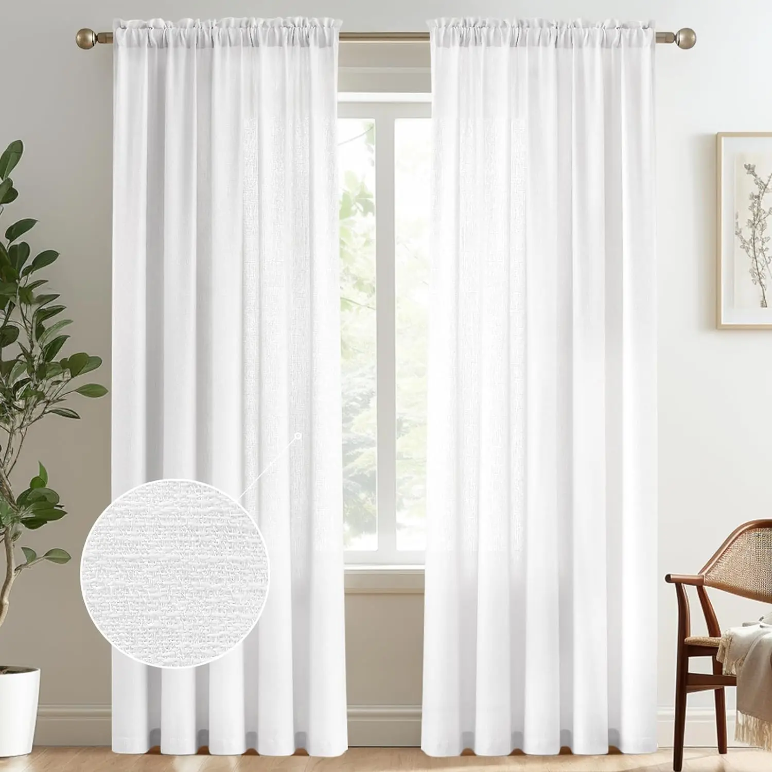 

White Sheer Curtain 310CM Height Modern Bedroom Living Room Tulle Curtains For Window Gauze Curtain Fabric Drapes