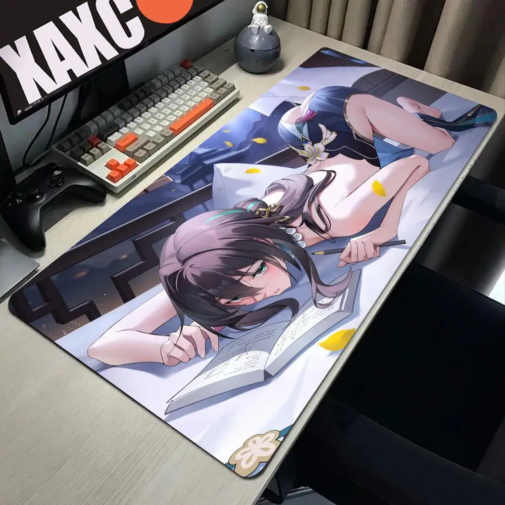 

Коврик для мыши Game Honkai Star Rail Ruan Mei, милый коврик для мыши HD, удлиненный коврик для игровой клавиатуры, большой коврик для геймерской мыши XXL 90x40