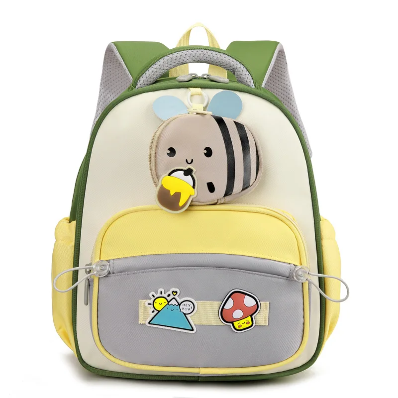 

Korean Version Of College Style Kindergarten Contrasting Color Backpack Small Bee Lightweight And Load Reducing Children's Bag