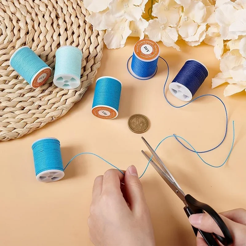 60 m 0.55 mm Waxed Polyester Thread Necklace Cords Craft Leather Sewing Wax Thread, Sewing Thread Leather Craft Tools