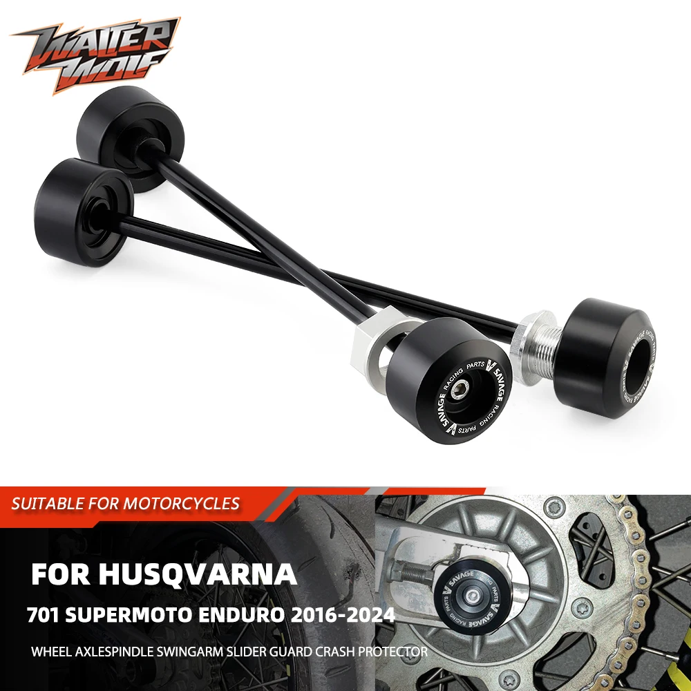 

2024 For HUSQVARNA 701 Supermoto Enduro Front Rear Wheel Fork Slider Protector Motorcycle Accessories Crash Axle Protection