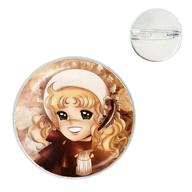 Anime Manga Candy Brooch Pins Badge Glass Gems Metal Pin For Clothes Hat Accessories