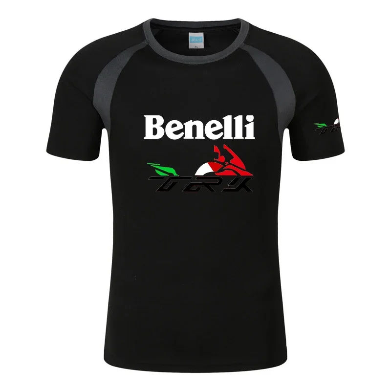 2024 Benelli TRK 502X Print Mens Quick-Drying Short Sleeve Sport Running Fitness Shirt Compression Bodybuilding Comfortable Tops