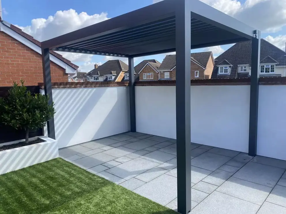 Customwaterproof and Sun Protective Pergola Outdoor Aluminum Motorized Gazebo Leisure Garden Pavilion Suitable for Home Use