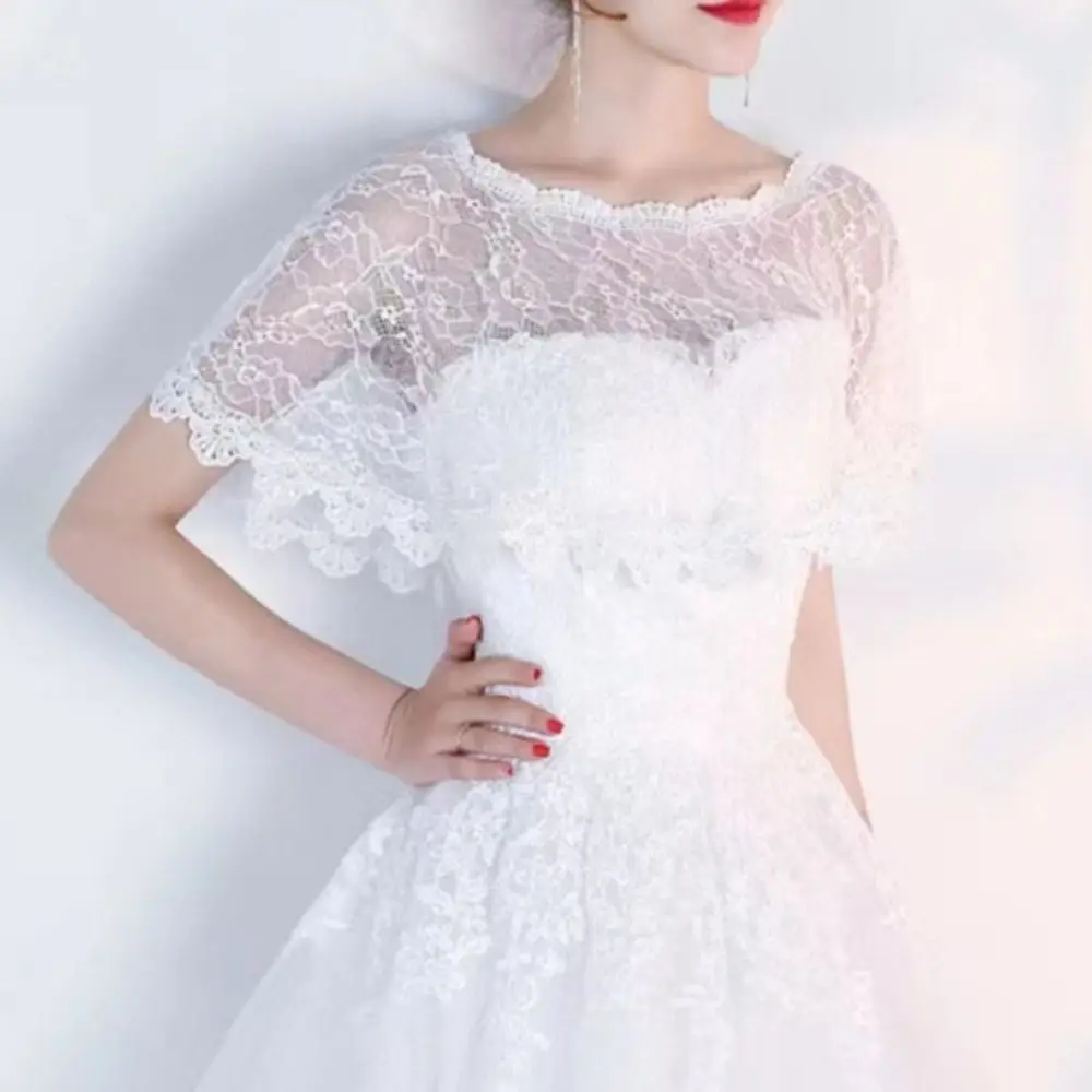 Fashion Hollow Out Lace Cover Up Tops Elegant French Style Fake Collar Exquisite Retro Lace Neckline Shoulder Decoration