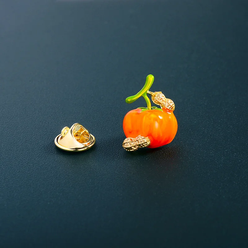 Exquisite Small Corn Tomato Orange Blueberry Durian Grapefruit Brooch Cute Fruit Zircon Enamel Lapel Pins Accessories Girls Gift