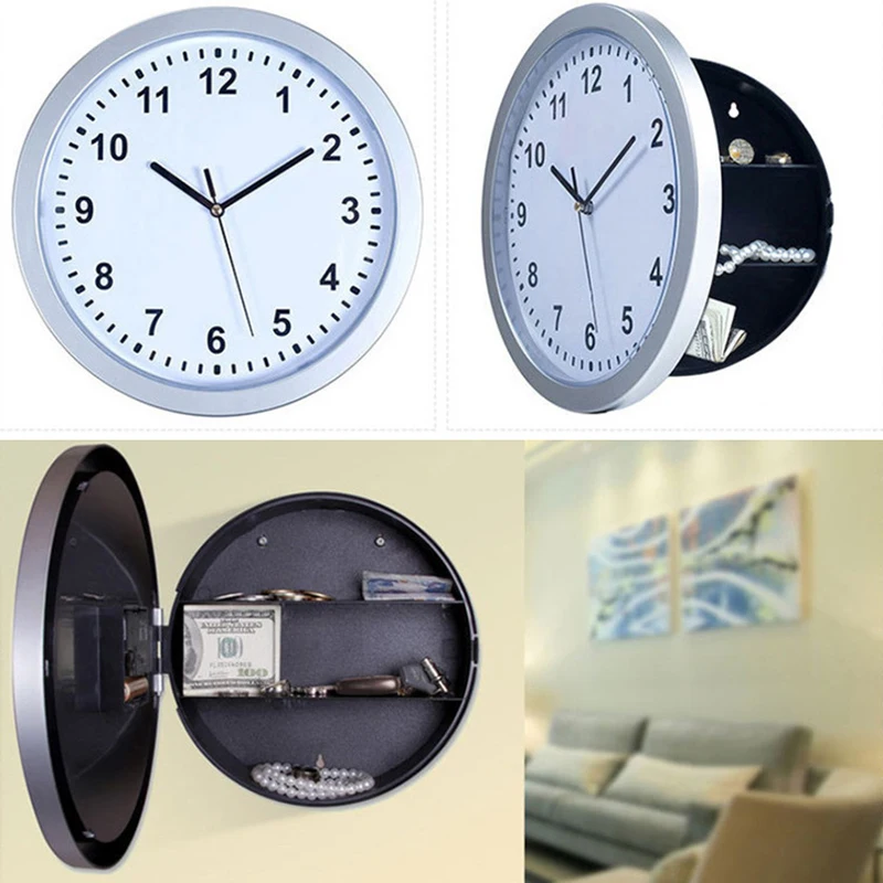 Vintage Wall Clock Home Decoration Safe Box Hidden Secret Storage Box Wall Clock Safe Money Jewelry Valuables Storage Box