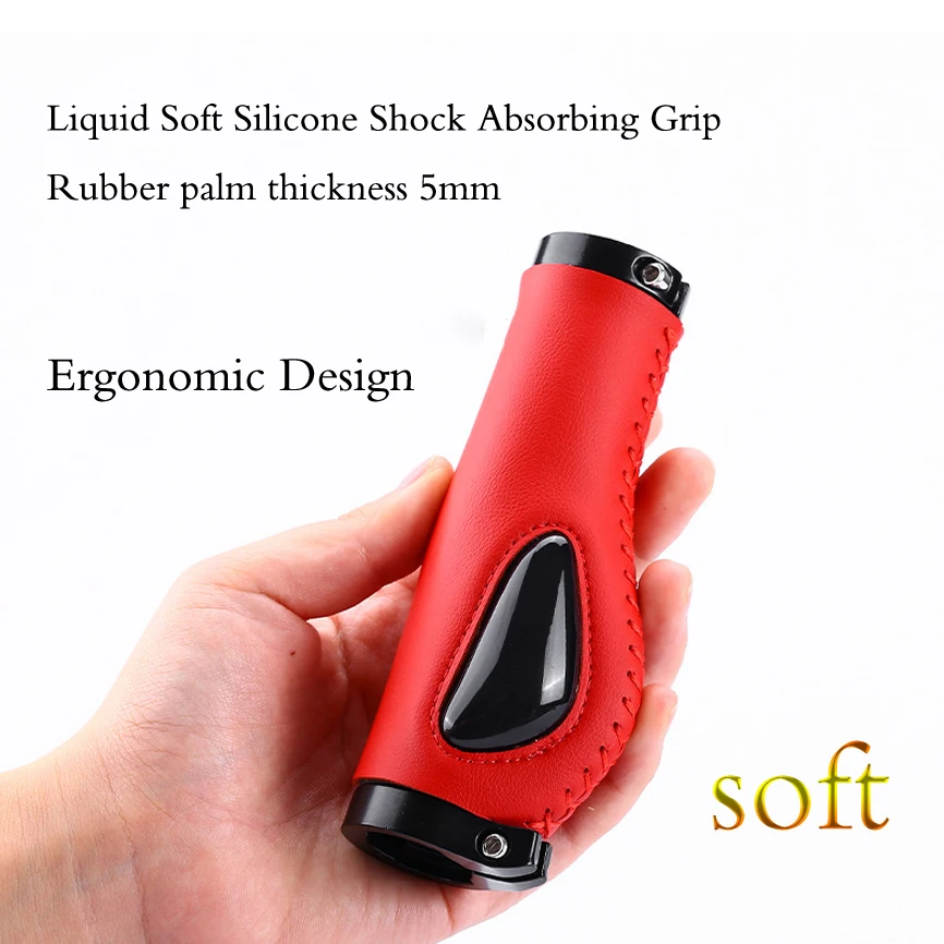 Bike Grip Fahrrad Zubehör Fahrrad Faser Leder Grip Bike Grip Mountainbike Anti-Slip Lenker Abdeckung Lenker Griffe – Detail 5