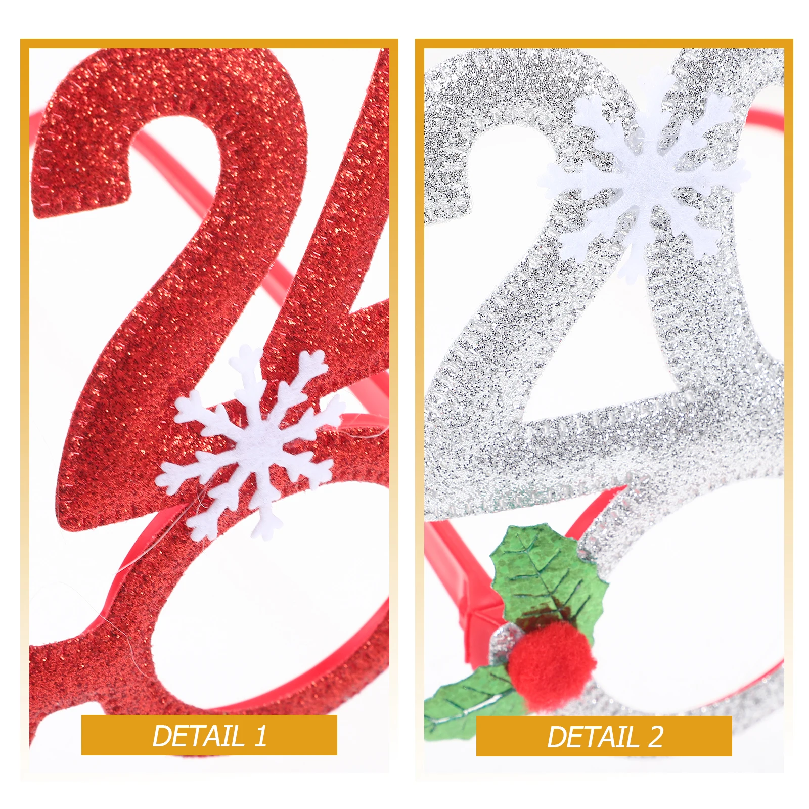 

4 Pcs New Year Glasses Photo Prop Party Novel Funny Eve Props Booth Eyeglasses Christmas Child