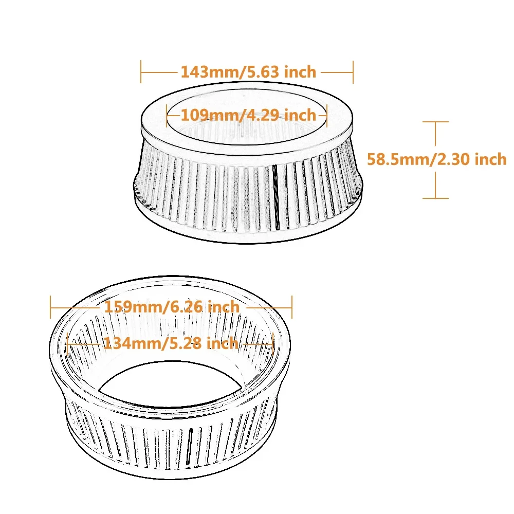 Motorcycle Air Cleaner Filter Inner Element For RSD Air Cleaner For Harley Sportster Dyna Softail Fat Boy Touring Road King image 4