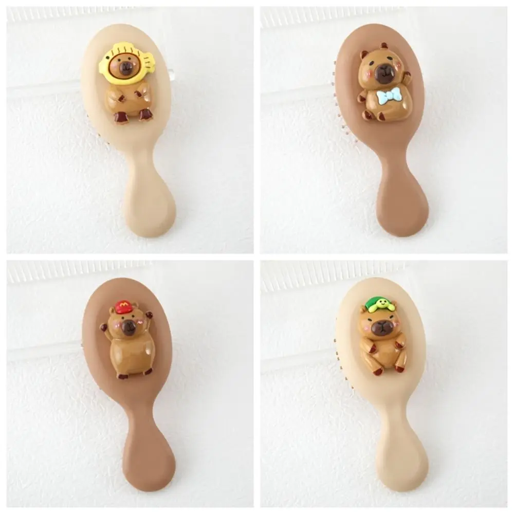 Styling Tool Cute Capybara Air Cushion Comb Cartoon Portable Kapibala Airbag Comb Handle Funny Massage Comb Children