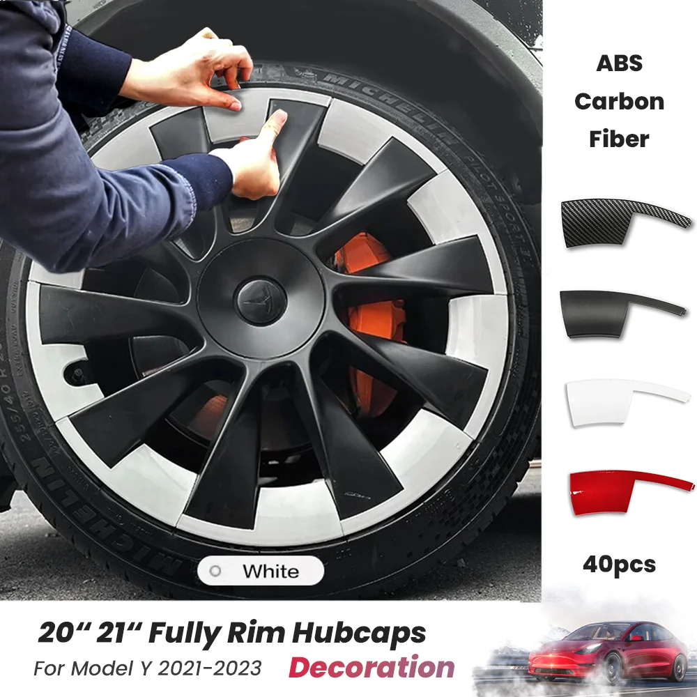 Matte White 20 inch Hub Cap For Tesla Model Y 2021-2023 Induction 21“ Uberturbine Wheel Rim Protectors ABS Modely Wheel Cover