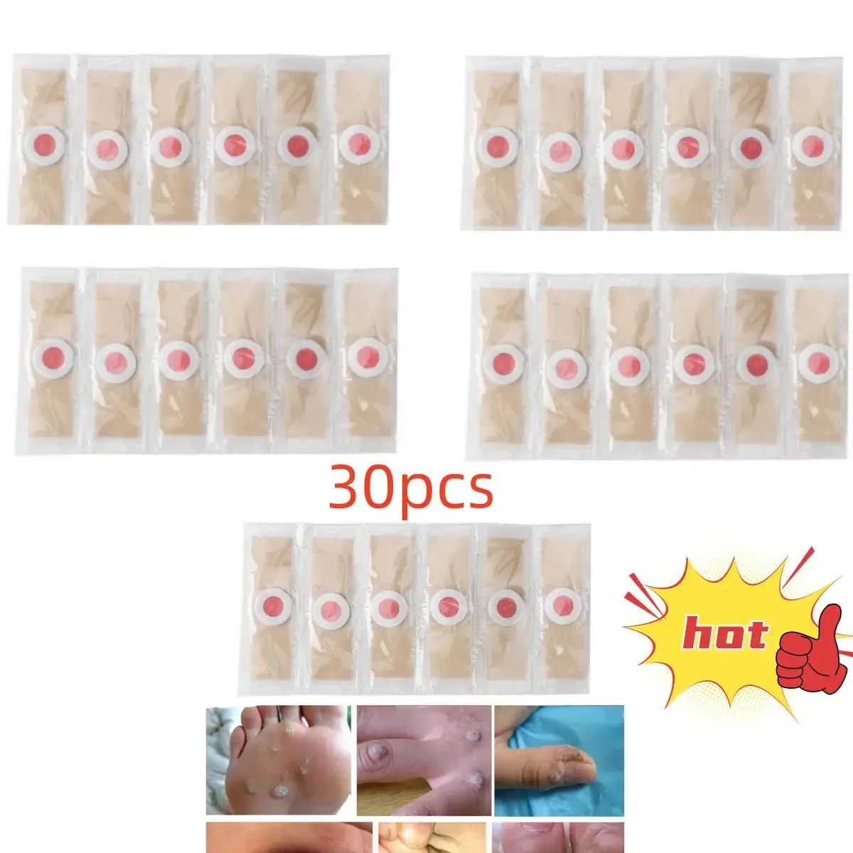 30PCS/set Toe And Foot Protectors Pads Corns Callus Feet Sore Shoes Sticker Self Adhesive Cushions Soft Heel Pad Foam Foot Paste