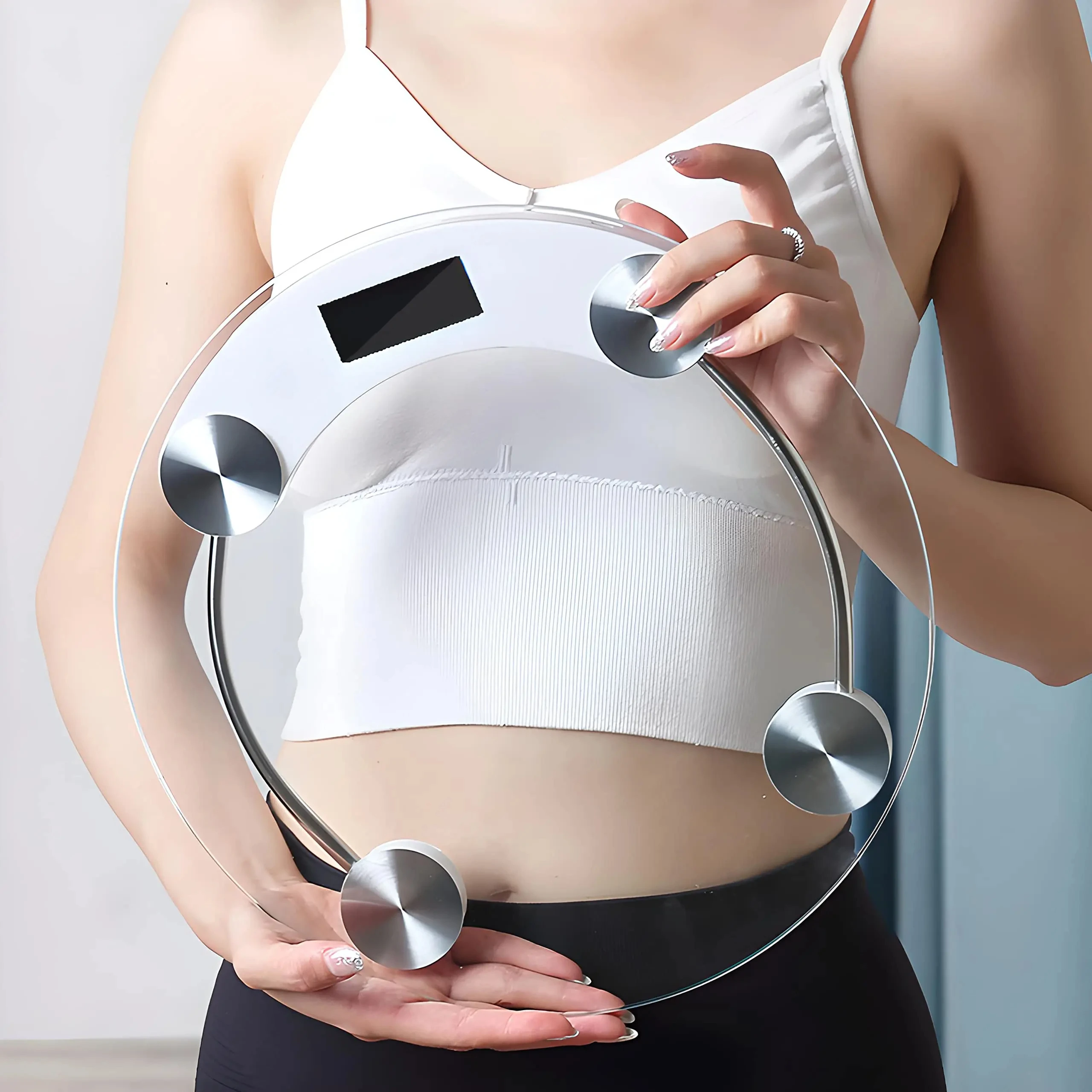 Body Fat Scale Smart - Fashion Round Weight Scale LCD Display
