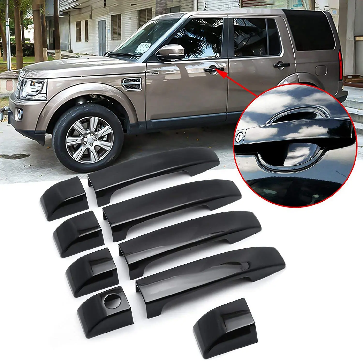 9 Stuks Auto Deurklink Cover Bekleding Voor Land Rover Range Vogue L322 2002 2003 2004 2005 2006 2007 2008 2009 2010 2011 2012