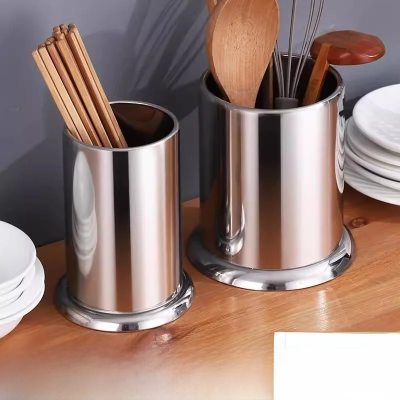 Stainless Steel Thickened Simple Style Storage Box for Commercial Use in Tea Milk Shop Straw Tube Chopsticks Holder Drainage ...