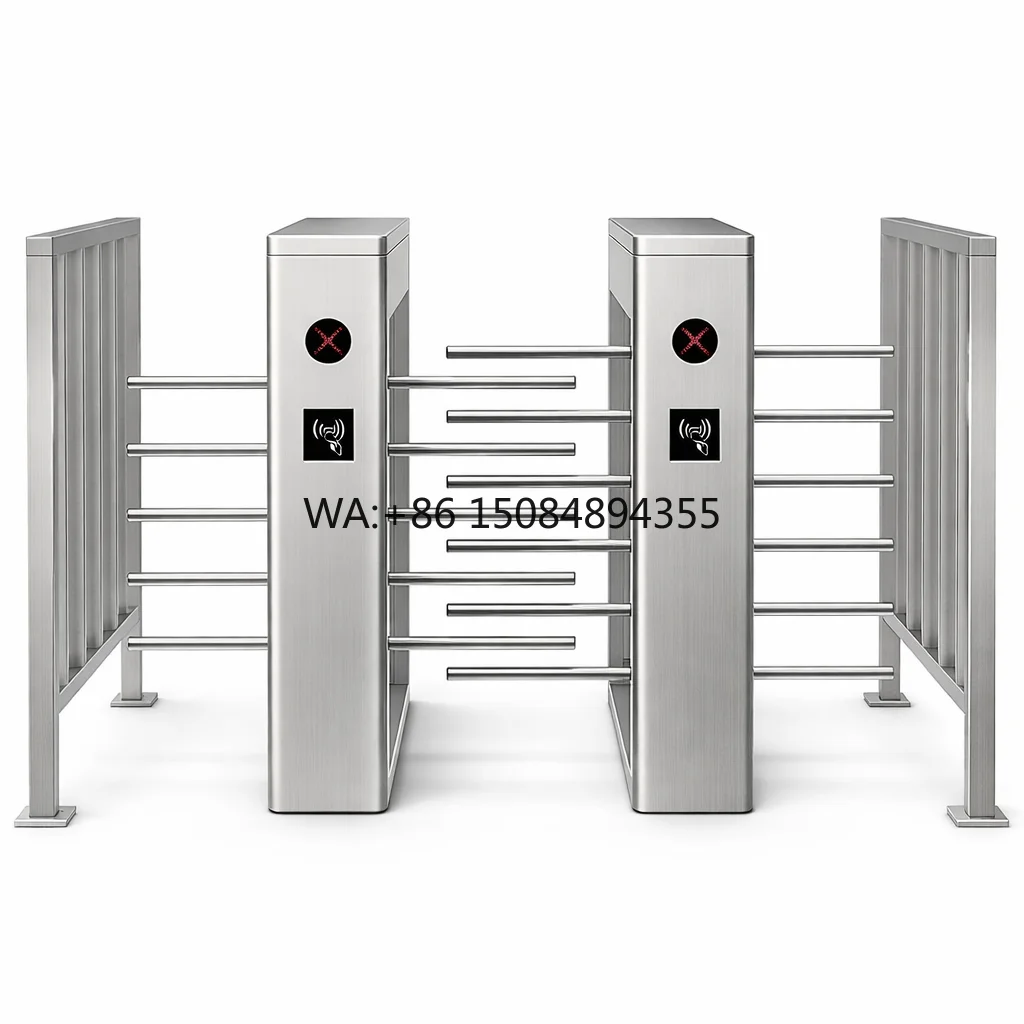High Security Half Height Turnstile Double Channel Fingerprint RFID Card Access Control Software