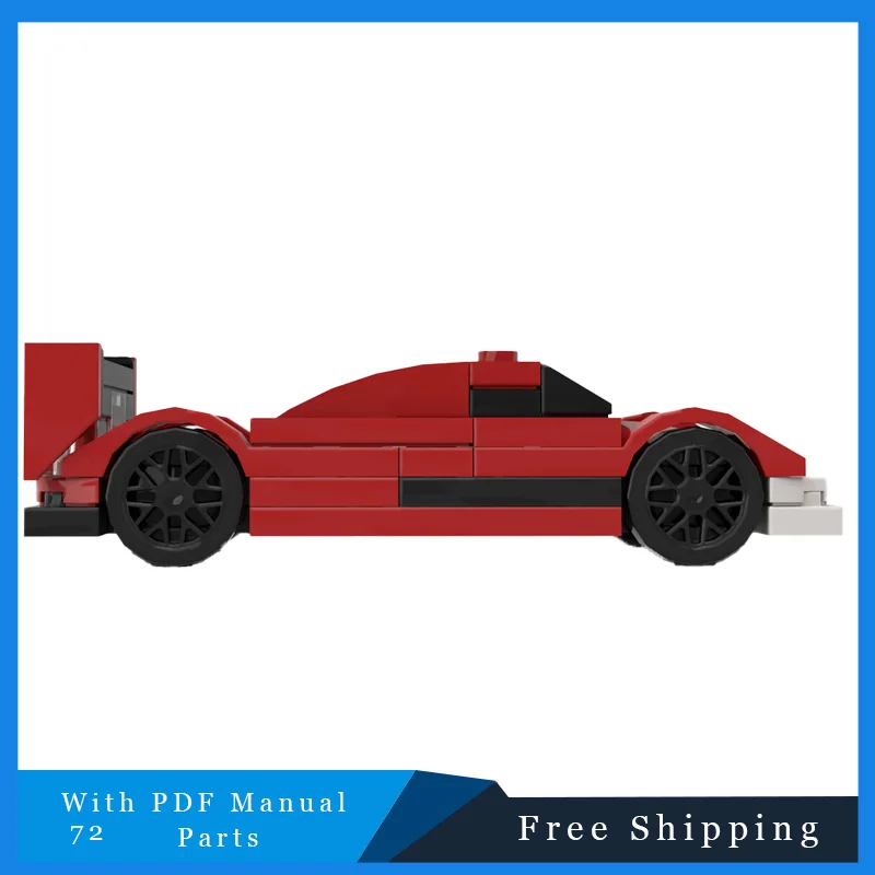 حار 72 قطعة المدمجة سرعة حمراء سيارة رياضية وحدات اللبنات نموذج لتعليم الأطفال لتقوم بها بنفسك تجميع لعبة هدايا عيد الميلاد عيد الميلاد #6