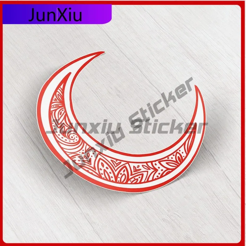 

Moon Crescent Sign Red Car Vinyl Sticker Anti Scratch Exterior Decor Decal Motorcycle Accessories And Decals Bumper Car Bicycle