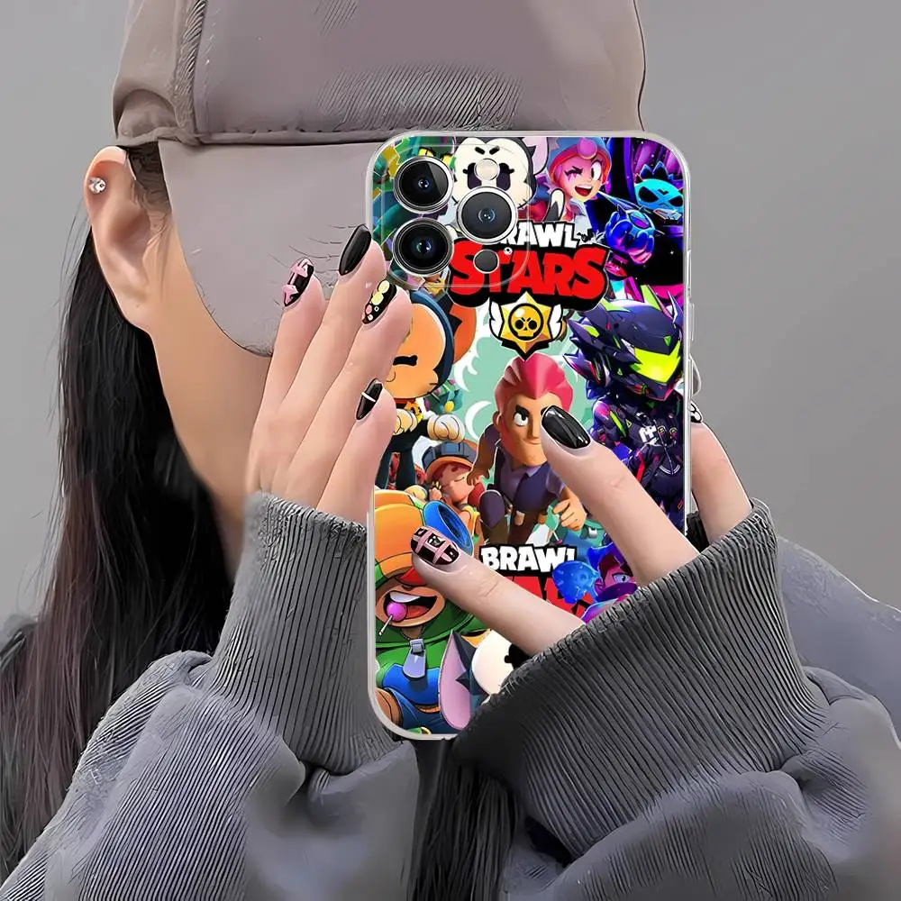 Funny B-Brawl Games S-Stars Anime Phone Case For IPhone 17 16 15 14 13 12 11 Pro Max Plus Soft Cover Personalized DIY - view 2