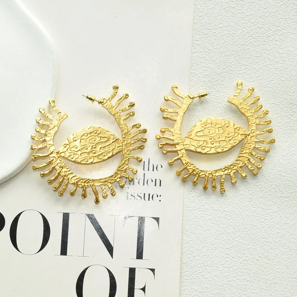Baroque Style Vintage Alloy Big Eyes Dangle Earrings For Women Jewelry New Arrival Fashion Exaggerated Lady Ears\' Accessories