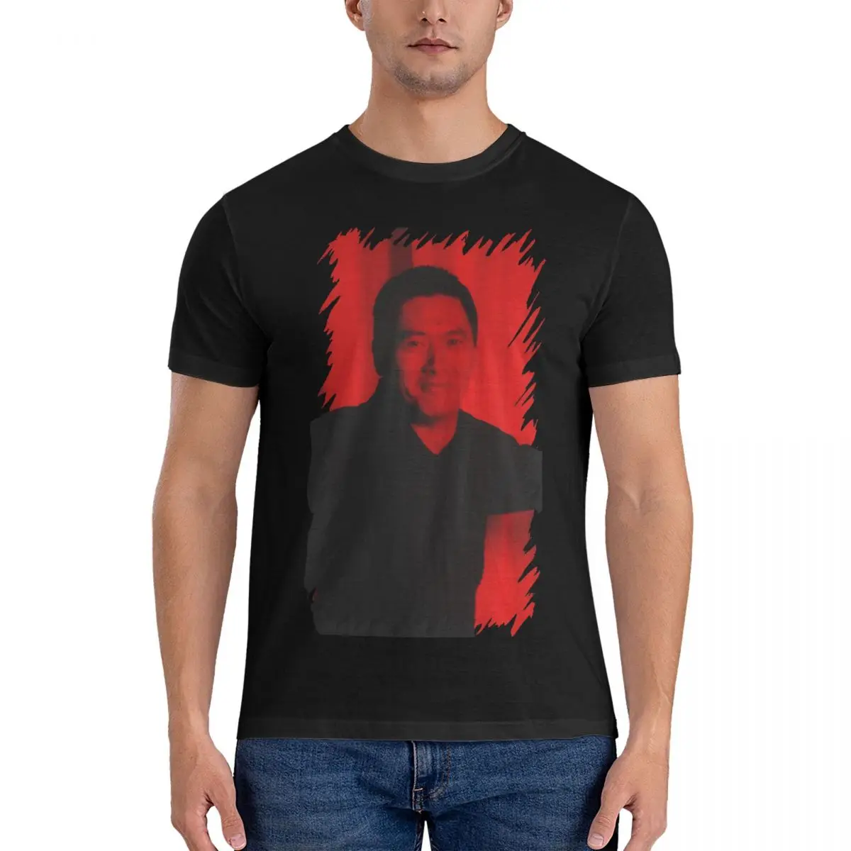 Celebrity Men T Shirt Chow Yun Fat Novelty Tees Short Sleeve O Neck T-Shirt 100% Cotton Summer Tops