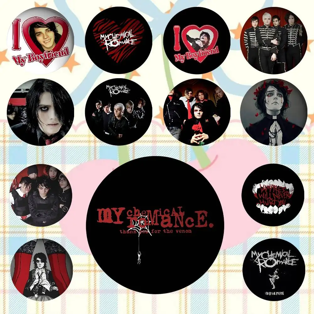 Coole A-My Chemical Romance-S Band runde, exquisite Abzeichen-Broschen, kreative Anstecknadeln für Kleidung, Hut, Rucksack, Geschenkzubehör