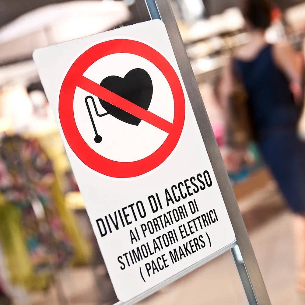 

5Pcs No Warning Stickers Safety Warning Sign Stickers Strong Adhesive Self Adhesive Vinyl Decals for Hospitals and