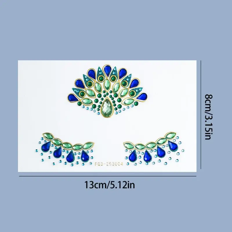 Butterfly Face Gem Stickers With Shiny Rhinestone Self Adhesive For Rave Festival Carnival Party Makeup