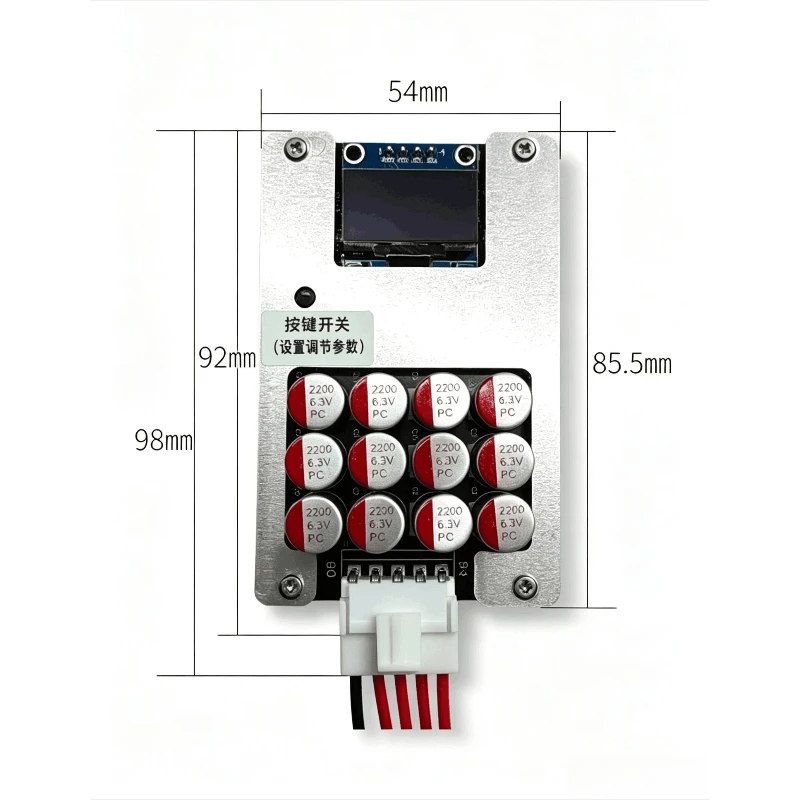 5A 3S 4S Active Battery Balancer OLED Screen 12V Li-ion Lifepo4 Capacitor Equalizer