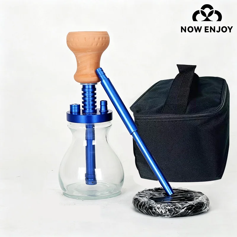 Small Glass Shisha Hookah Set Travel Hookah Shisha Pipe with Hookah Storage Bag Chicha Narguile Sheesha With Handbag Outdoor Bag