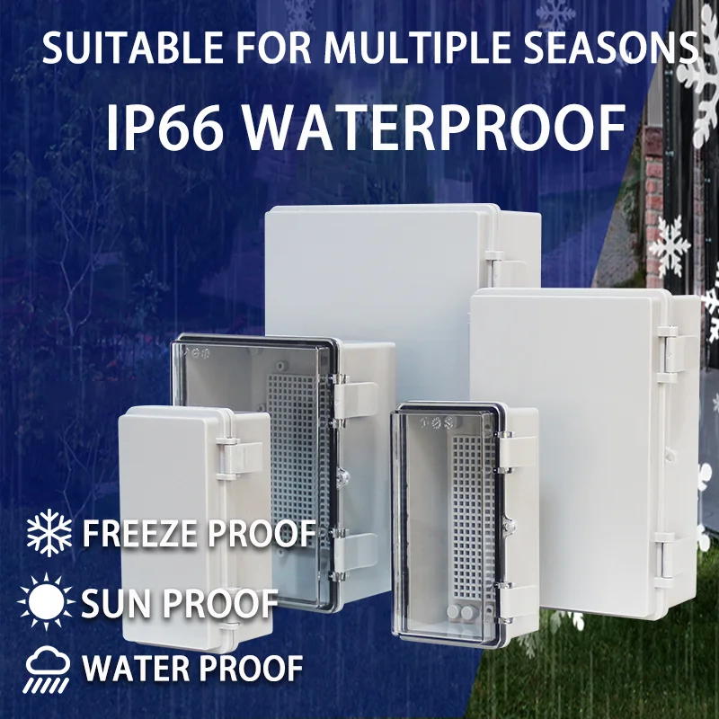 IP66 Waterproof Enclosure Box ABS Plastic Transparent/Gray Cover for Outdoor Electronic Projects Instrument Junction Case