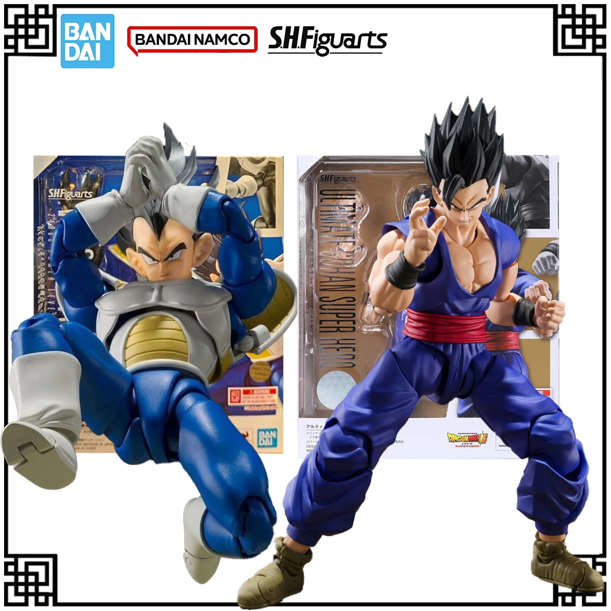

In Stock Bandai Genuine Original SHF Dragon Ball Anime Figure VEGETA ULTIMATE GOHAN SURER HERO Action Figures Toys For Boys Gift