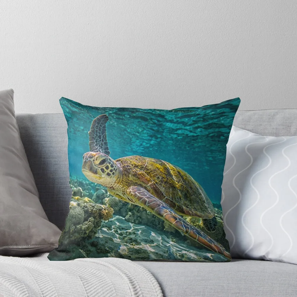 

Blue ocean sea turtle - summer sea swimming turtle Throw Pillow Decorative Cushions Decorative pillow case pillow